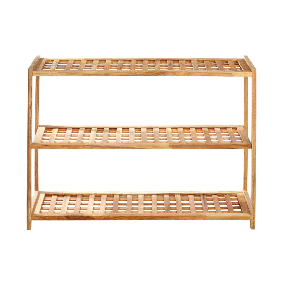 Parker Walnut Wood Bathe Three Tier Shoe Rack