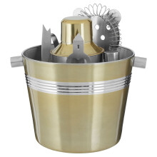 Premier Housewares 7pc Bar Set with Brushed Gold finish