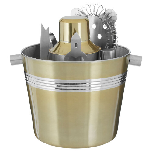 Premier Housewares Premier Housewares 7pc Bar Set with Brushed Gold finish
