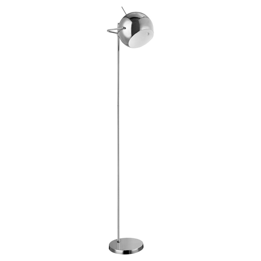 Premier Housewares Chrome And Inside Floor Lamp White