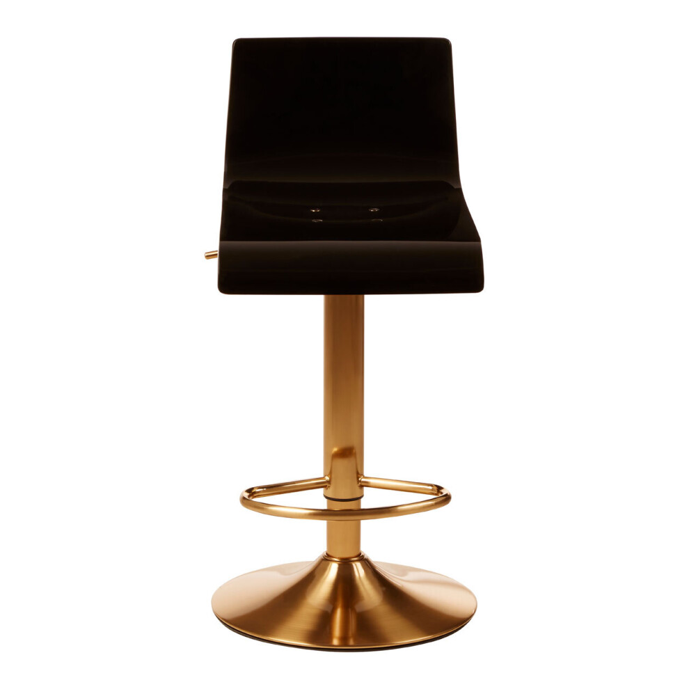 Premier Housewares Elegant Design Acrylic Bar Stool, Comfort And Stable Counter Stool, Height Adjustable Bar Stool Black