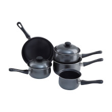 5Pc Non-Stick Dark Silver Cookware Set, Kitchen Pots and Pans Set with Lids, Non stick Cookware Set