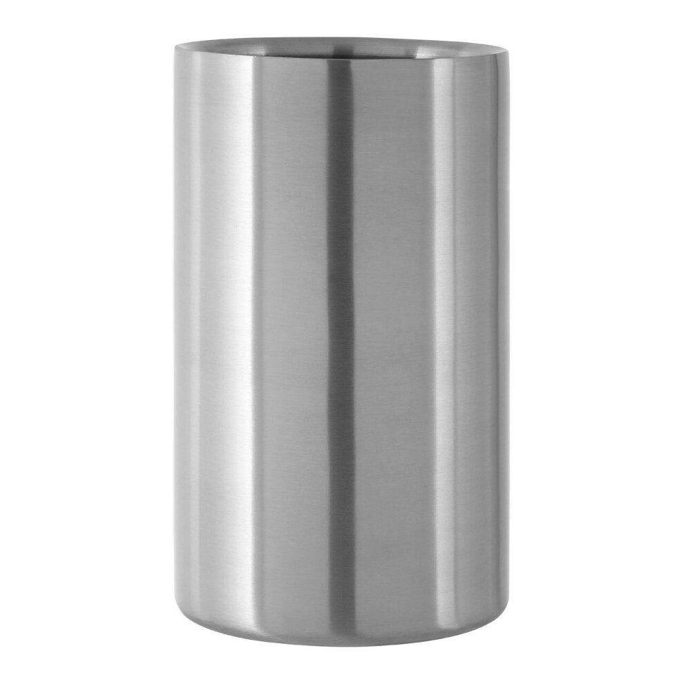 Double Wall Stainless Steel Brushed Finish Wine Cooler, Elegant Metal Wine Cooler, Durable Wine Chiller