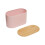 Premier Housewares Stylish Design Pink Bread Bin, Durable Bread Bin For Dining Table, Natural Bamboo Lid Bread Container 4
