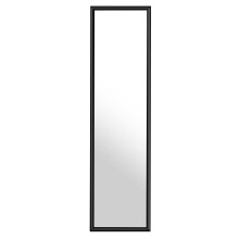 Sleek Black Plastic Frame Over Door Mirror, Versatile Mirror For Home, Durable Arched Mirror For Bedroom