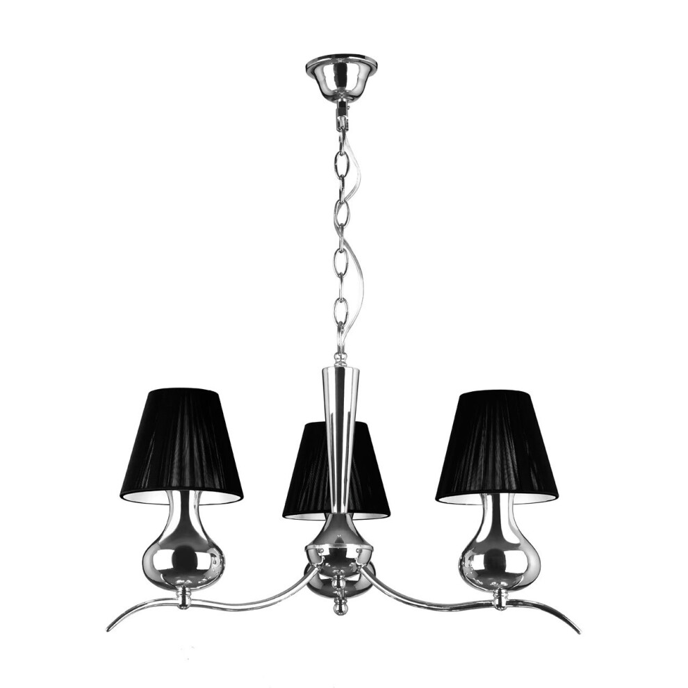 Premier Housewares 3 Arm Black Shades Pendant Light
