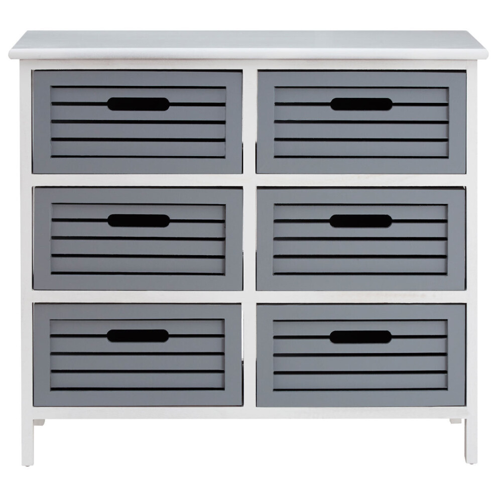 Premier Housewares Vermont 6 Drawers Unit Grey