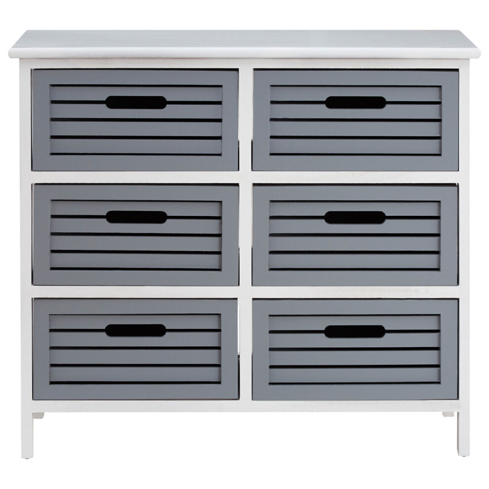 Premier Housewares Vermont 6 Grey Drawers Unit