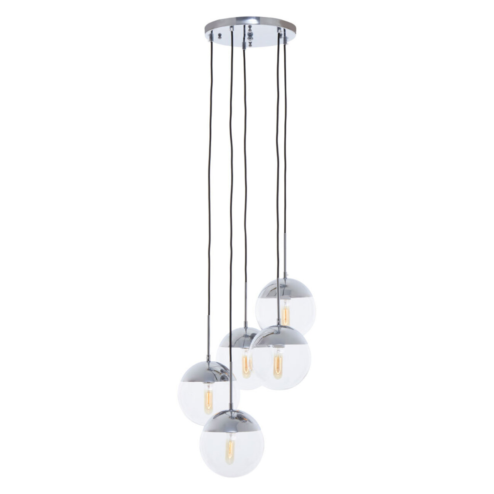 Premier Housewares Revive Chrome Finish Five Pendant S Light