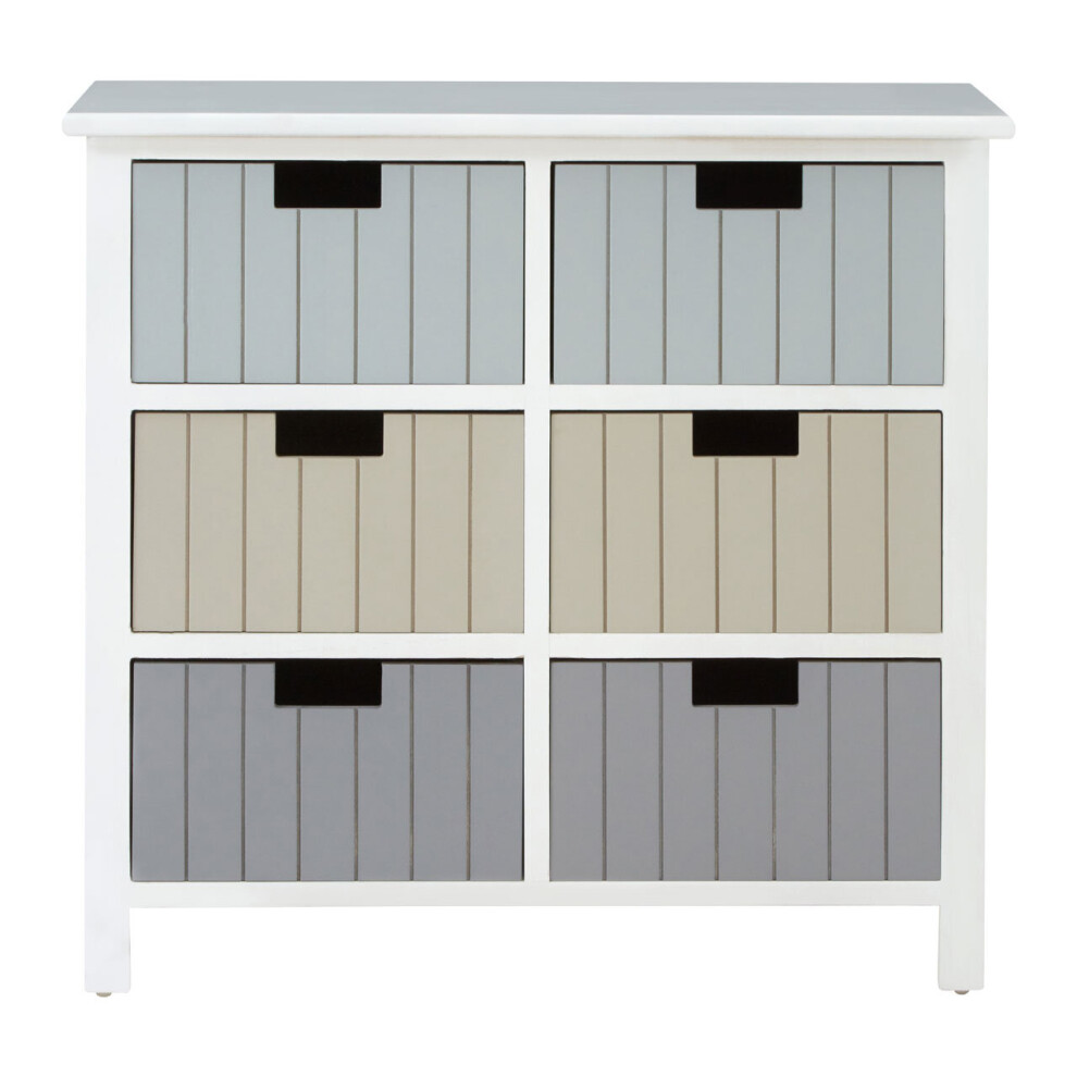 Premier Housewares New England White 6 Drawers Chest