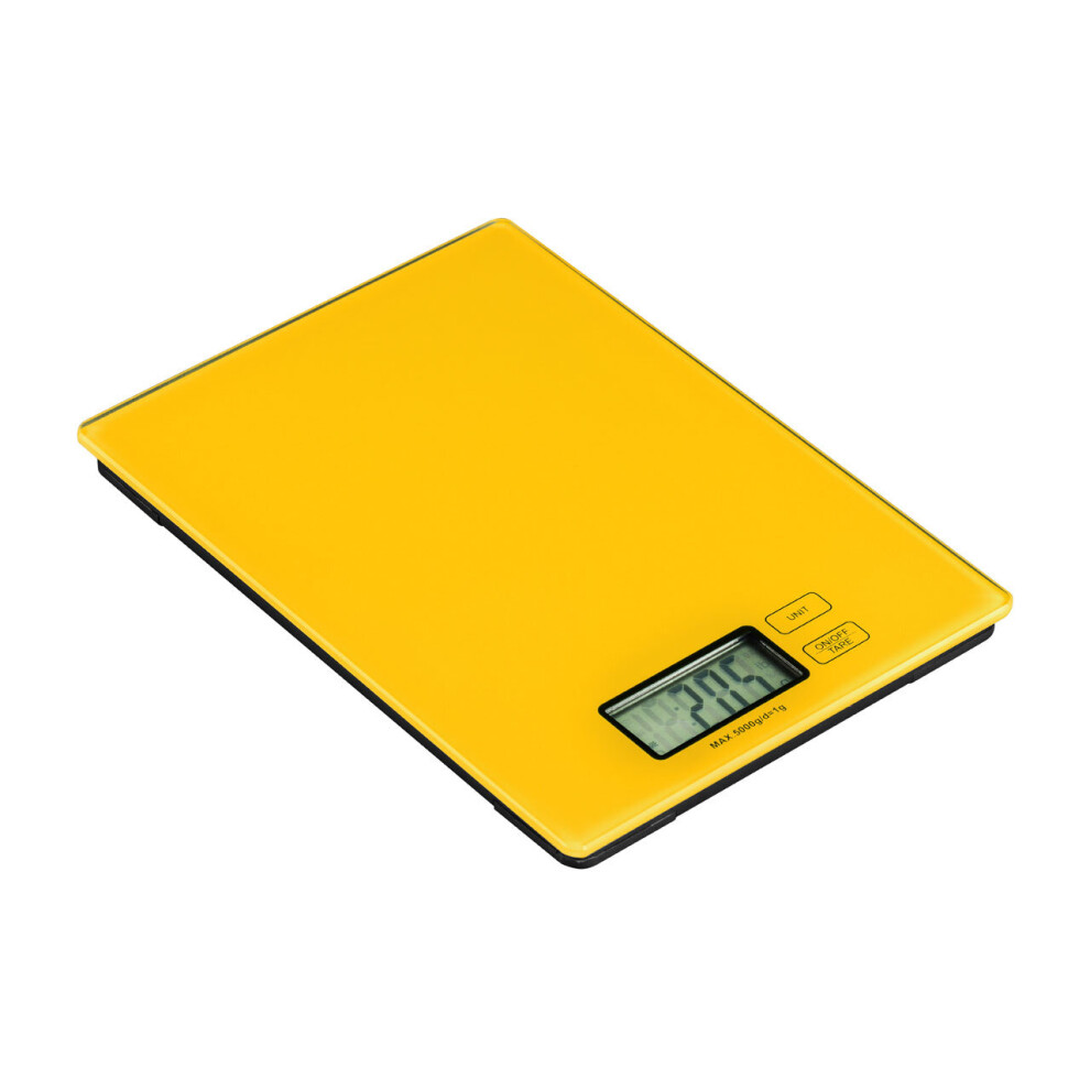 Premier Housewares Zing Glass Kitchen Scale - 5Kg Yellow