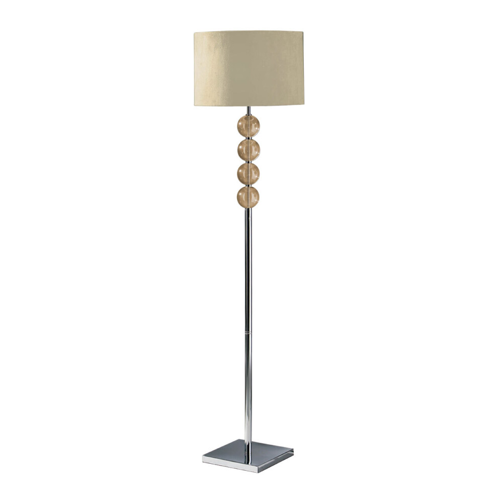 Premier Housewares Mistro Suede Effect Shade Floor Lamp Cream