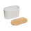 Premier Housewares Stylish Design White Bread Bin, Durable Bread Bin For Dining Table, Natural Bamboo Lid Bread Container 4