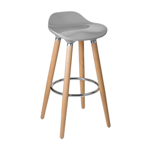 Premier Housewares Abs And Beech Wood Bar Stool, Space-Saver Kitchen Bar Stool, Footrest Barstool Bench