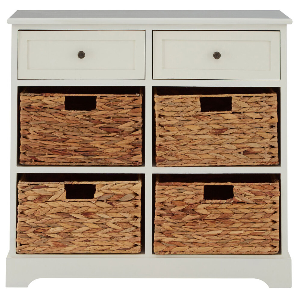 Premier Housewares Vermont Ivory 2 Drawer 4 Baskets Cabinet