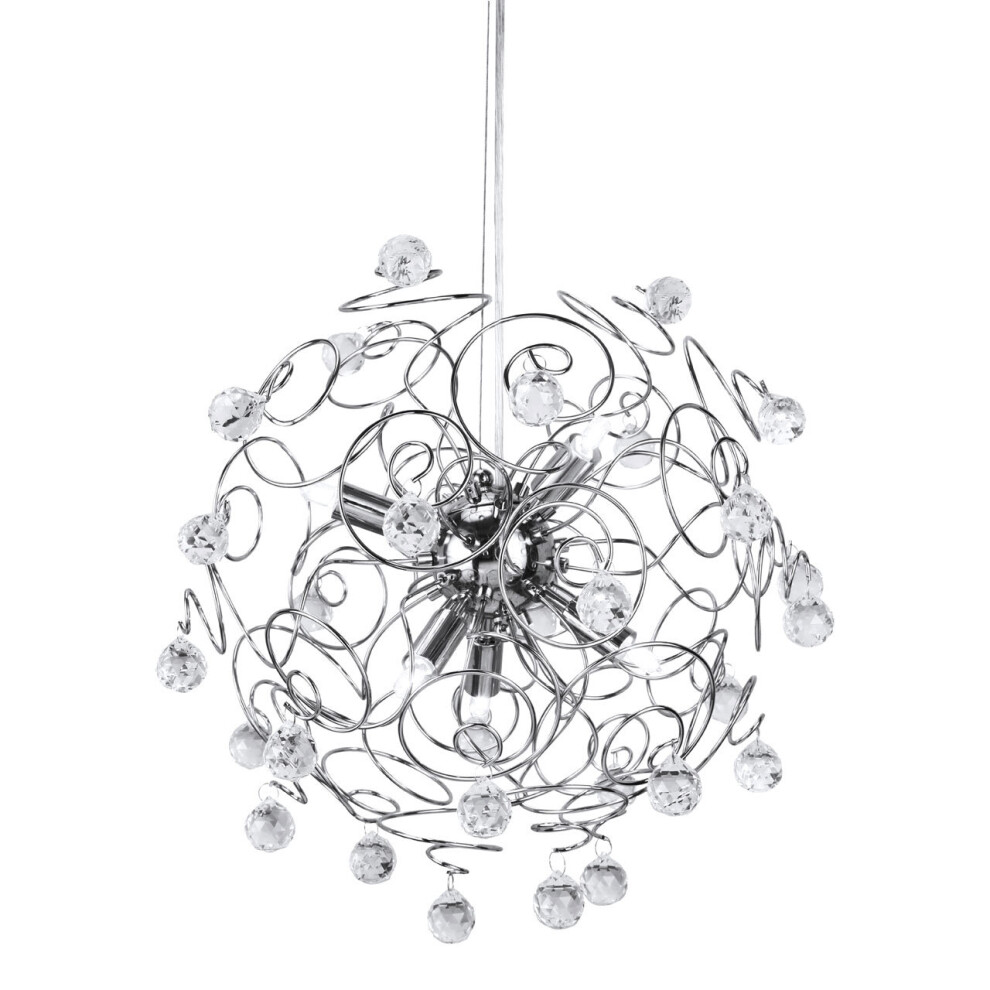 Premier Housewares Crystal And Chrome Pendant Light