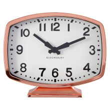 Premier Housewares Baillie Rose Gold Finish Table Clock