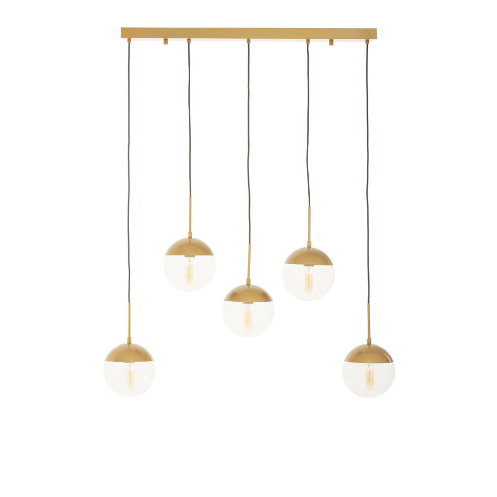 Premier Housewares Revive Finish Glass Shades Pendant Gold/Light