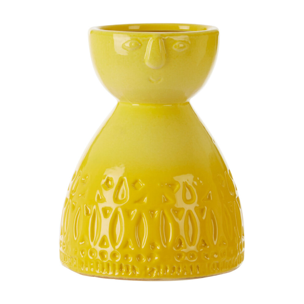 Premier Housewares Mimo Small Yellow Face Vase