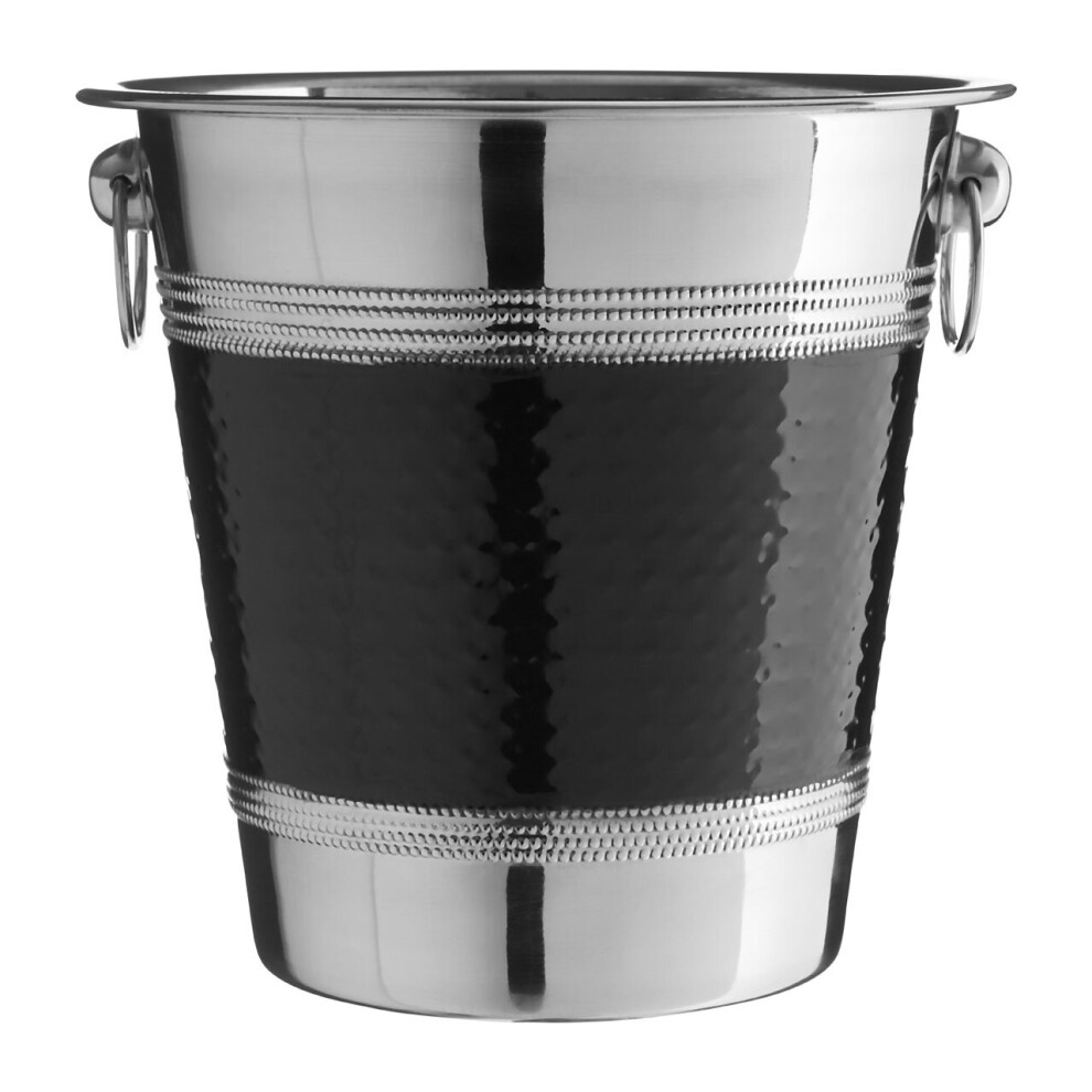 Premier Housewares Champagne/Wine Hammered Band Bucket Black