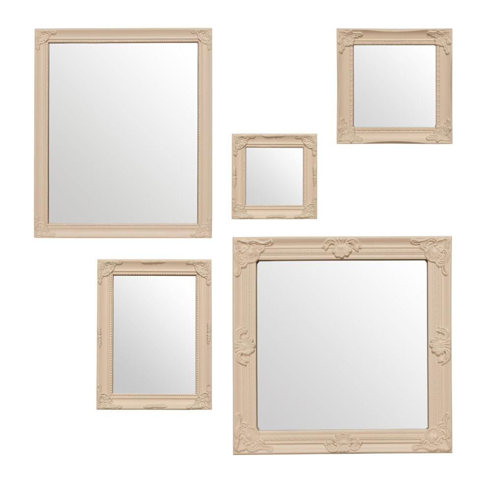 Premier Housewares Baroque Mirrors Cream Finish Frame - Set of 5