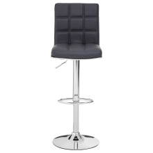 Grey Faux Leather Bar Chair, Backrest Breakfast Bar Chair, Footrest Living Bar Chair Kitchen