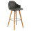 Premier Housewares Grey Faux Leather Bar Stool, Comfortable Seating Leather Barseat, Leather Kitchen Bar Stool 2