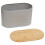 Premier Housewares Stylish Design Grey Bread Bin, Durable Bread Bin For Dining Table, Natural Bamboo Lid Bread Container 4