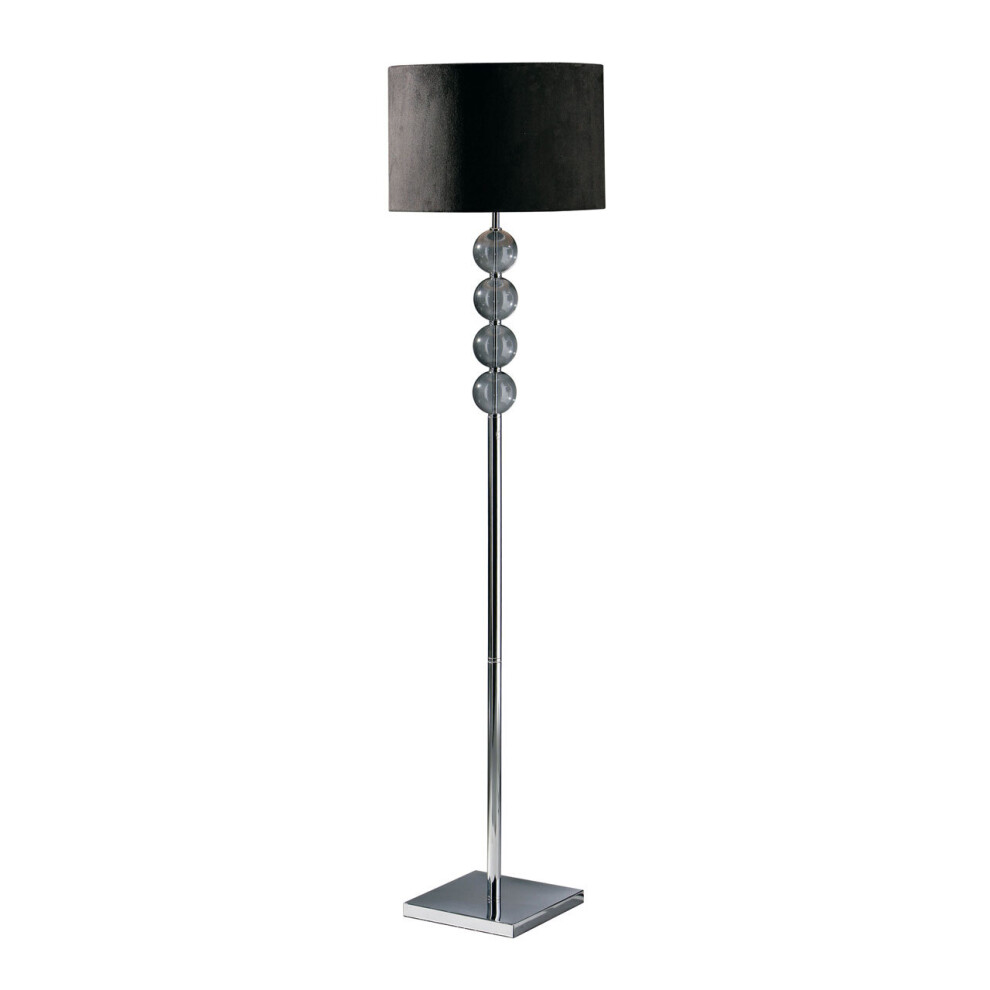 Premier Housewares Mistro Suede Effect Shade Floor Lamp Black