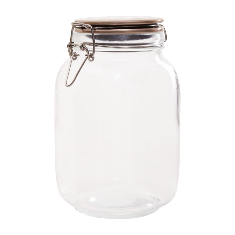 luca Luca Square 1550ml Glass Jar With Champagne Lid