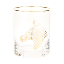 Zebra Print Glass Tumbler, Handcrafted 380ml Tumbler Glassware, Safari-Inspired Tall Tumbler For Wine