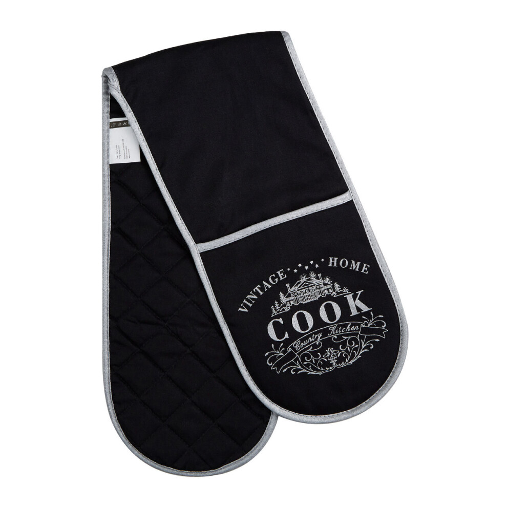 Premier Housewares Stylish Home Double Oven Glove, Dual Hand Design Of Oven Gloves, Heat Resistant Double Oven Mitts