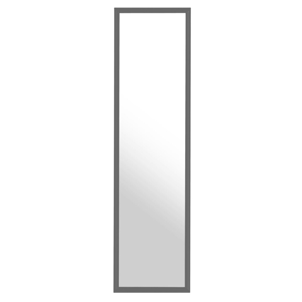Premier Housewares Versatile Over Door Plastic Frame Mirror, Sleek Mirror For Home, Durable Arched Mirror For Bedroom Grey