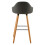 Premier Housewares Grey Faux Leather Bar Stool, Comfortable Seating Leather Barseat, Leather Kitchen Bar Stool 3