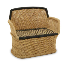 Premier Housewares Rowan Two Seater Natural and Black Sofa