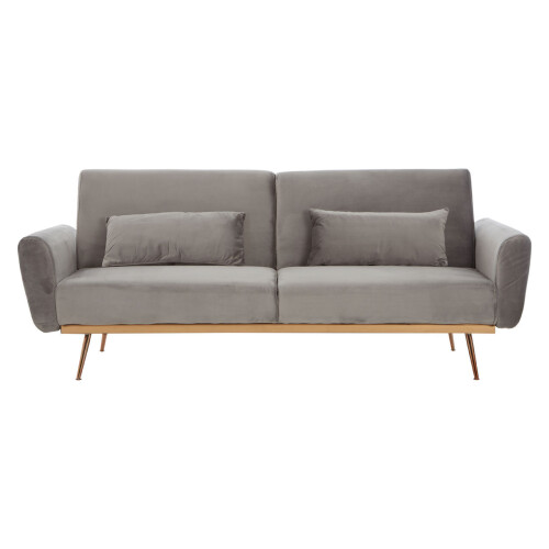 Premier Housewares Premier Housewares Hatton Grey Velvet Sofa Bed