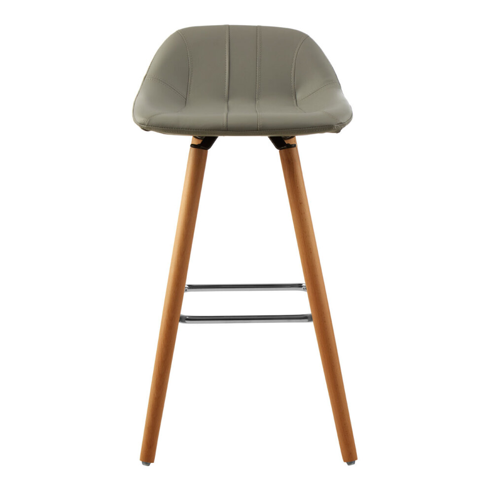 Premier Housewares Stockholm Grey Faux Leather Bar Stool