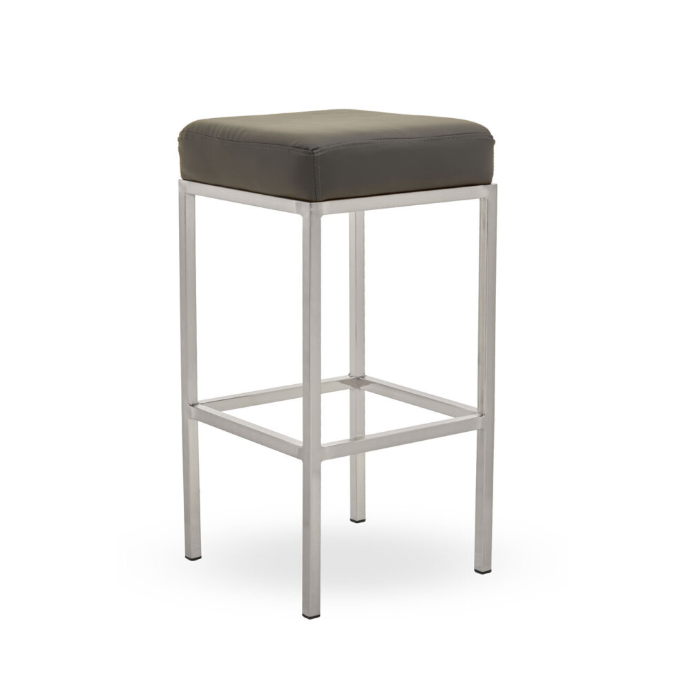 Premier Housewares Baina Dark And Chrome Finish Bar Stool Grey
