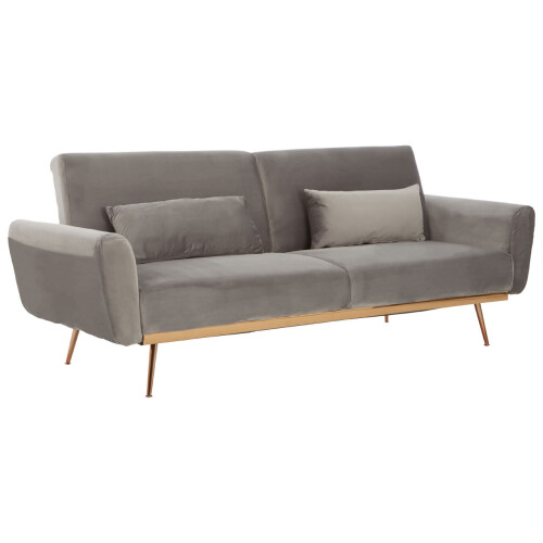 Premier Housewares Premier Housewares Hatton Grey Velvet Sofa Bed 1