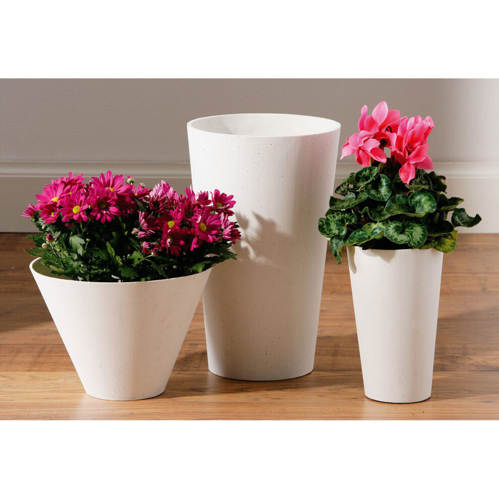 Premier Housewares Polyresin Round Edged Vase White