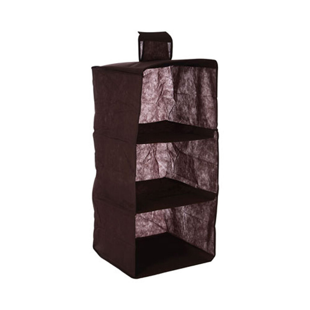 Premier Housewares 3 Sections Brown Hanging Garment Organiser