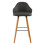 Premier Housewares Grey Faux Leather Bar Stool, Comfortable Seating Leather Barseat, Leather Kitchen Bar Stool 1