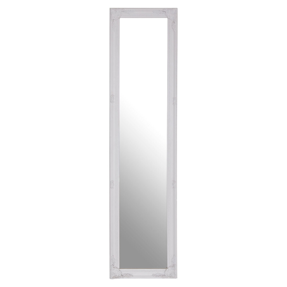 Premier Housewares Elizabeth Wood Floor Standing Mirror White