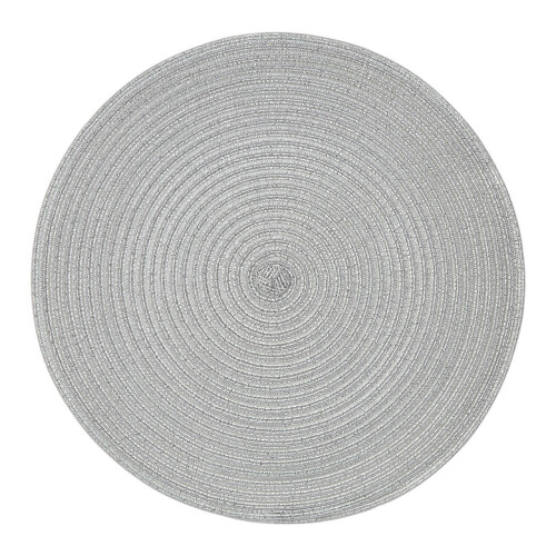 Premier Housewares Premier Housewares Round Silver Thread Woven Placemat