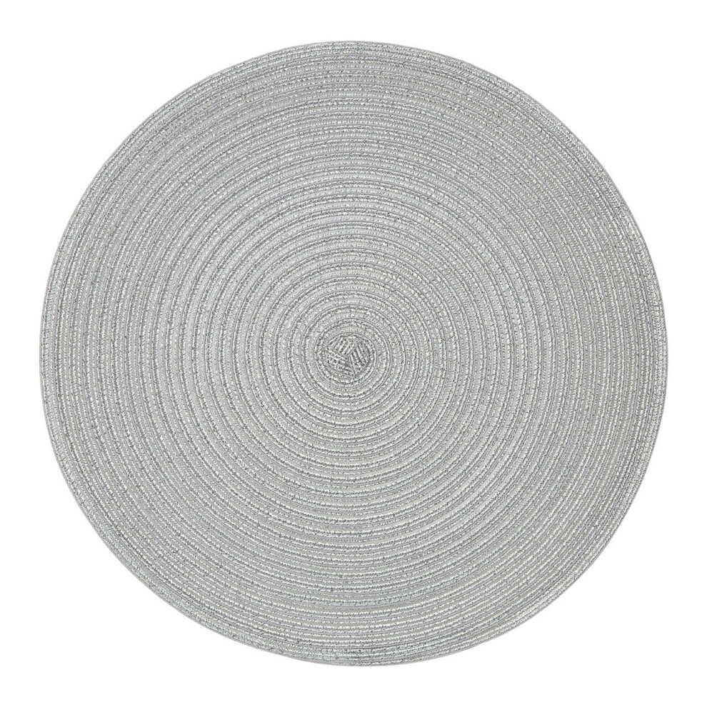 Alice Round Silver Thread Woven Placemat