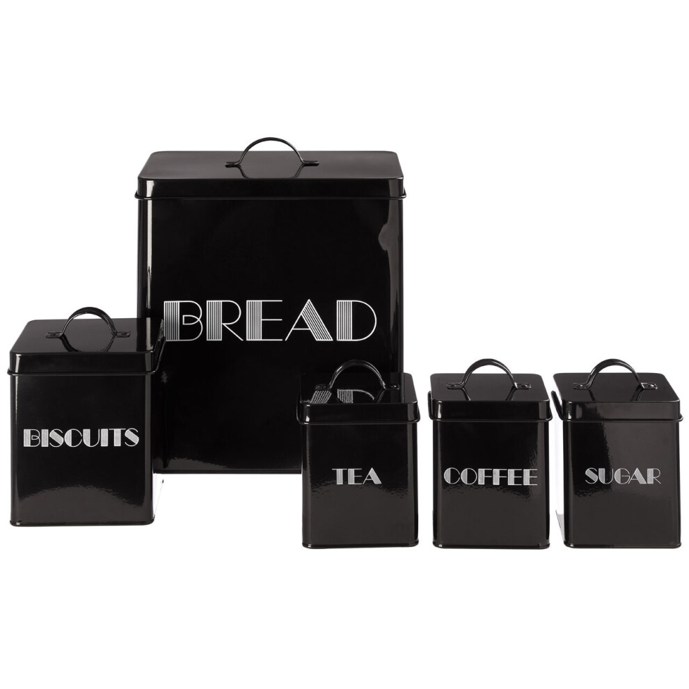 Premier Housewares 5 Piece Storage Set Black