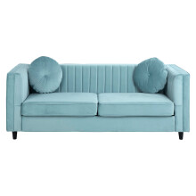 Premier Housewares Farah 3 Seat Midnight Green Velvet Sofa