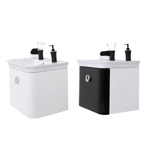 Premier Housewares Premier Housewares Adelphi White/Black Basin and Cabinet 1