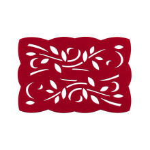 Premier Housewares Red Felt Leaf Design Placemats - Set of 2