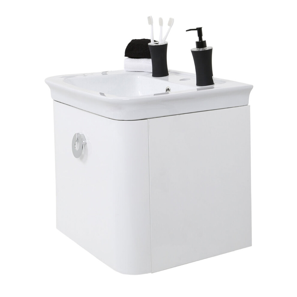 Premier Housewares Adelphi White Basin and Cabinet